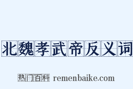 北魏孝武帝反义词是什么意思的图片